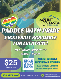 Pickleball Pride Scramble in Mount Shasta, June 21, 2025