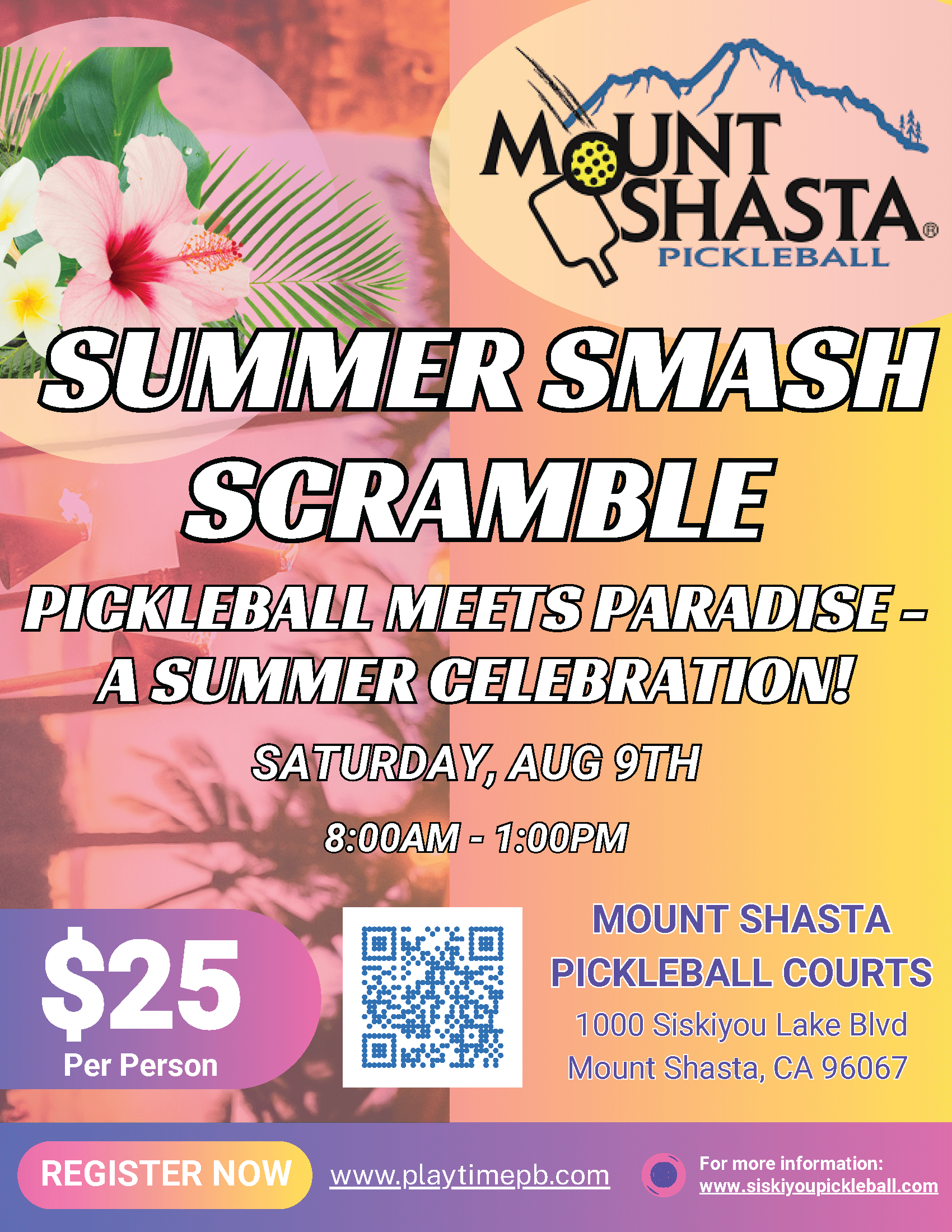 Mount Shasta Pickleball Scramble, August 9, 2025