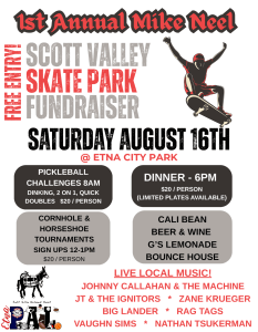 Pickleball at Scott Valley Skate Park Fundraiser